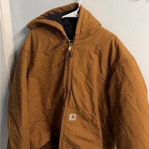 Carhartt Tan Hooded Work Jacket
